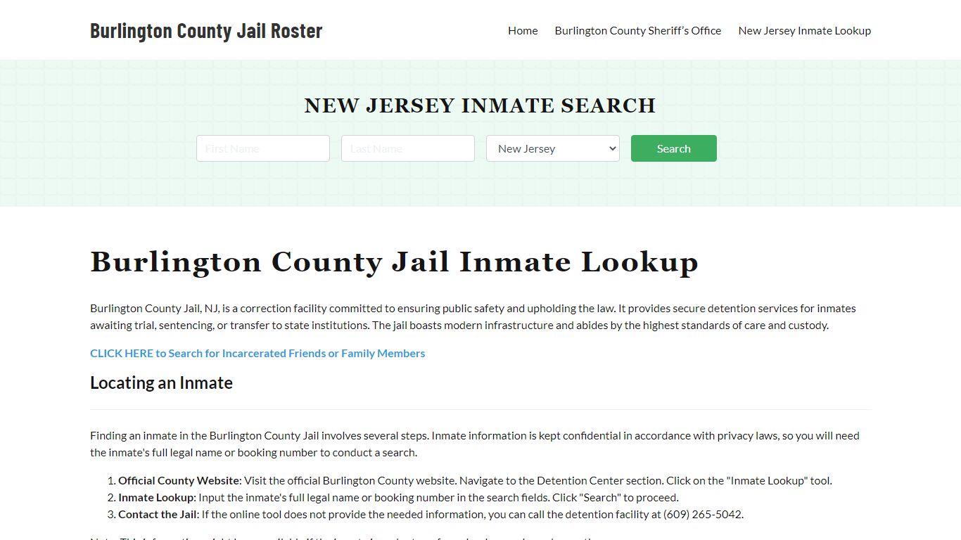 Burlington County Jail Roster Lookup, NJ, Inmate Search